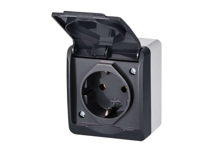 Розетка Elektro Plast 0324-7 Hermes 1 IP44 антрацит