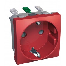 Розетка Schneider Electric Altira ALB45288 із заземленням та зі шторками (червона)