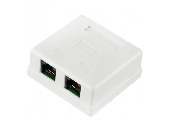 Розетка двопортова LogicPower LP2310 (LP-114) RJ-45 Cat.5e UTP