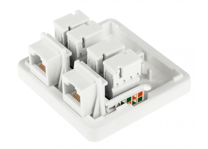 Розетка двопортова LogicPower LP2310 (LP-114) RJ-45 Cat.5e UTP