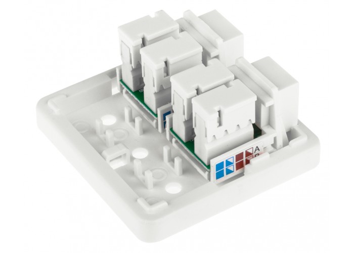 Розетка двопортова LogicPower LP2310 (LP-114) RJ-45 Cat.5e UTP
