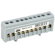 Шина L «фаза» IEK YNN10-69-10KD-K02 в корпусному ізоляторі на DIN-рейку ШНІ-6х9-10-К-СР