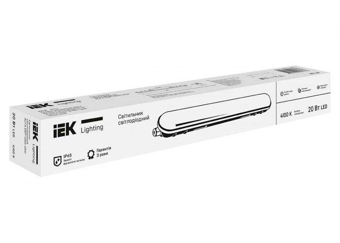 Світильник IEK DSP-1360-2041 "Alfa" LDSPA0-1360-20-41-K01 20Вт 4100К IP65 600мм (сірий)