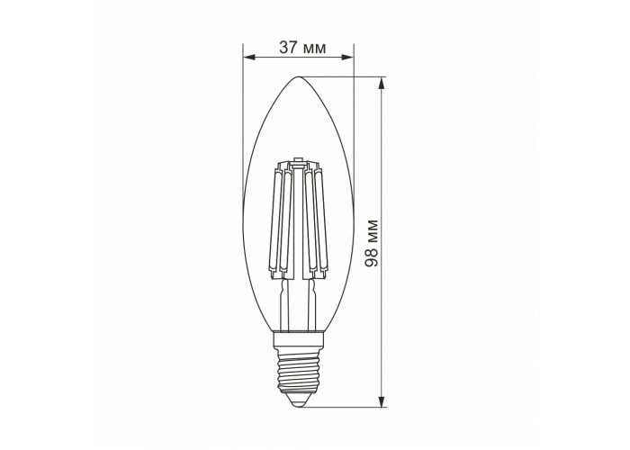 Світлодіодна філаментна лампа Videx Filament C37F E14 6Вт 4100K (VL-C37F-06144)