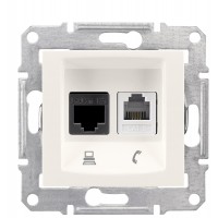 Телефонна/комп'ютерна розетка Schneider Electric Sedna SDN5200123 (слонова кістка)