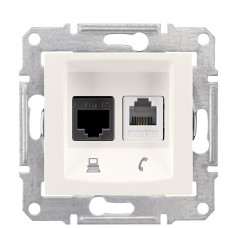 Телефонна/комп'ютерна розетка Schneider Electric Sedna SDN5200123 (слонова кістка)