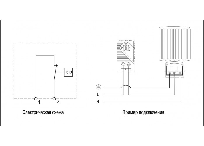 Термостат от 0 до +60°C nc, иек [yce-tnc-00-60]