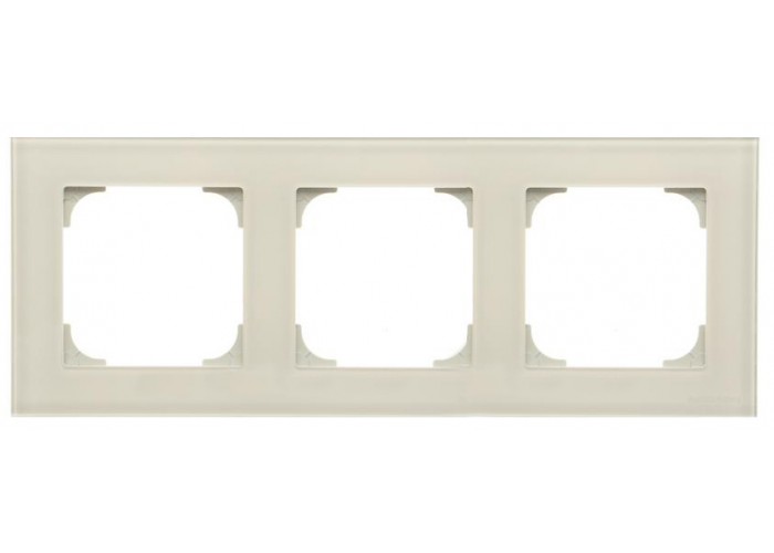 Тримісна рамка ABB Sky 2CLA857300A3001 8573 CB (біле скло)