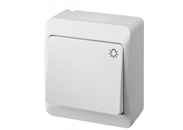 Выключатель накладной 1-кл. белый Electro-Plast Hermes IP44, 0336-02