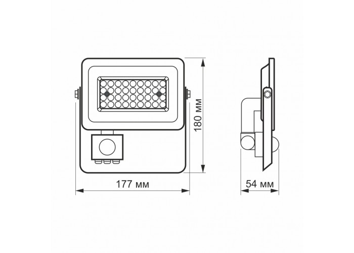 LED прожектор Videx F2e 30Вт 5000K (VL-F2e305W-S) з датчиком руху та освітленості