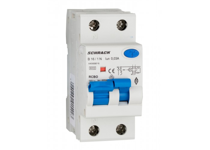 АВДС Schrack AK668616 6кА 16А 30мА 1P+N х-ка B Тип A