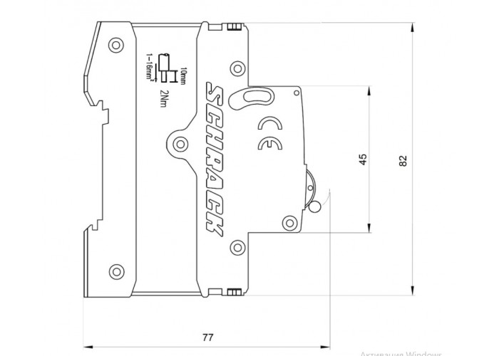Автоматичний вимикач Schrack AM418520 4,5кА 20А 1P+N х-ка B