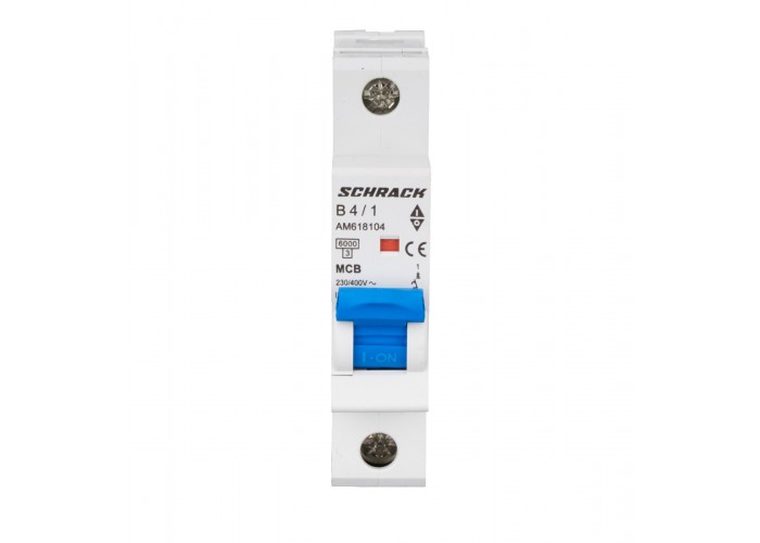 Автоматичний вимикач Schrack AM618104 6кА 4А 1P х-ка B