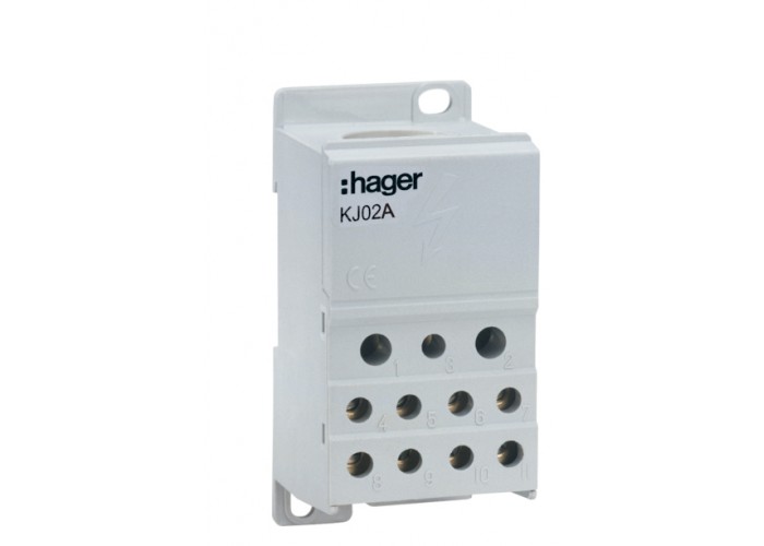Блок розгалужувальний Hager 250A (вхід 1х95мм2; вихід 2х25х16мм2+4х10мм2)