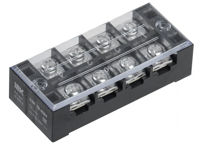 Блок затискачів IEK YZN41-04-004-K02 БЗН ТВ-4504 4.5мм² 45A 4 пари