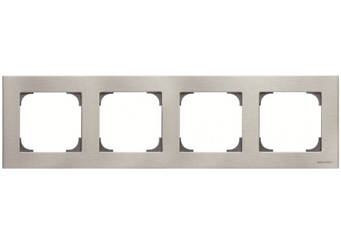 Чотиримісна рамка ABB Sky 2CLA857400A1401 8574 AI (сталь)