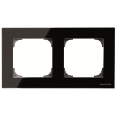 Двомісна рамка ABB Sky 2CLA857200A3101 8572 CN (чорне скло)