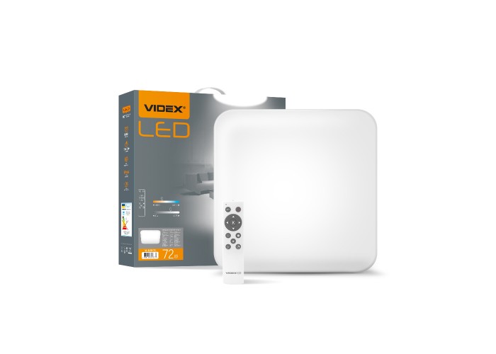 Квадратний функціональний LED світильник Videx 72Вт 2800-6000K (VL-CLSS-72)