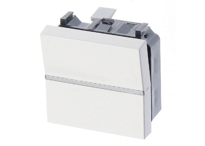 Однокнопковий двополюсний вимикач ABB Zenit 2CLA220120N1101 N2201.2 BL (білий)