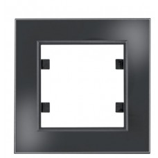 Одномісна рамка Hager WL9011 Lumina-Passion 1Х (чорне скло)