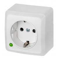 Одномісна розетка Elektro-Plast Berg 3737-00 із заземленням (біла)