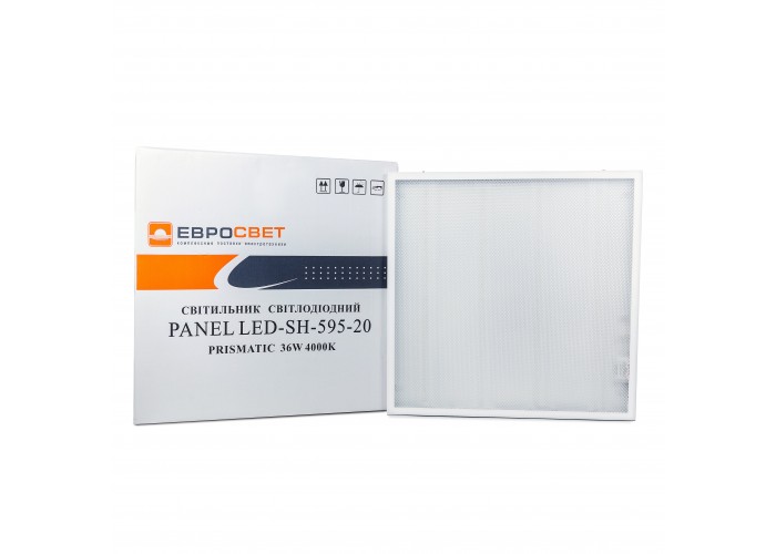 Панель Євросвітло LED-SH-595-20 prismatic 36Вт 6400К 3000Лм