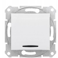 Перехресний вимикач Schneider Electric Sedna SDN0501121 із синім підсвічуванням (білий)