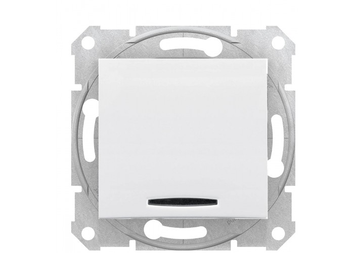 Перекрестный выключатель Schneider Electric Sedna SDN0501121 с синей подсветкой (белый)