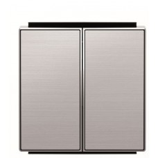 Подвійна клавіша вимикача ABB Sky 2CLA851100A1401 8511 AI (сталь)