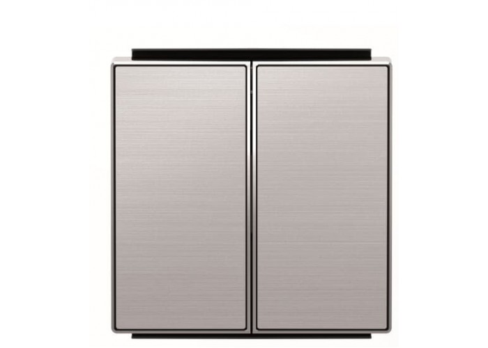 Подвійна клавіша вимикача ABB Sky 2CLA851100A1401 8511 AI (сталь)