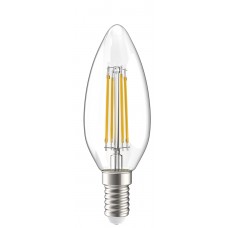 Прозора LED лампа IEK LLF-C35-5-230-40-E14-CL C35 (свічка) 5Вт 230В 4000К E14 серія 360°
