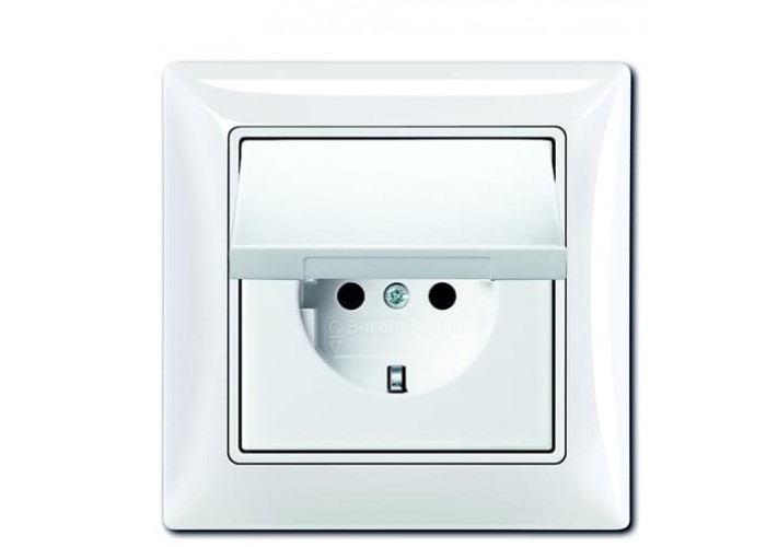 Розетка ABB Basic 55 2CKA002018A1505 20 EUCKD-94-507 із заземленням та з кришкою (білий)