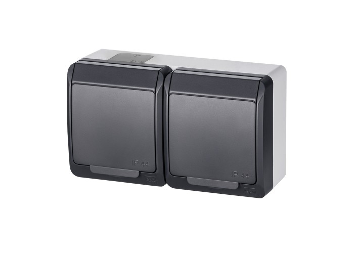 Розетка Elektro Plast 0325-7 Hermes 2 IP44 антрацит