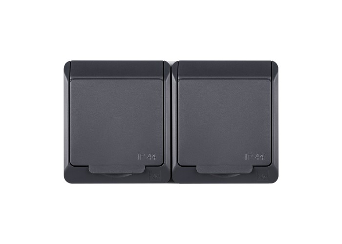 Розетка Elektro Plast 0325-7 Hermes 2 IP44 антрацит