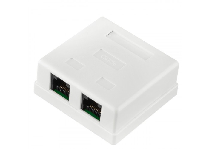 Розетка двопортова LogicPower LP2304 (LP-214) RJ-45 Cat.5e FTP