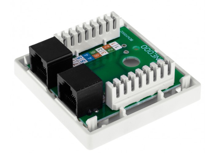 Розетка двопортова LogicPower LP2304 (LP-214) RJ-45 Cat.5e FTP