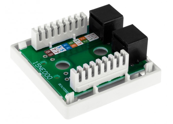 Розетка двопортова LogicPower LP2304 (LP-214) RJ-45 Cat.5e FTP
