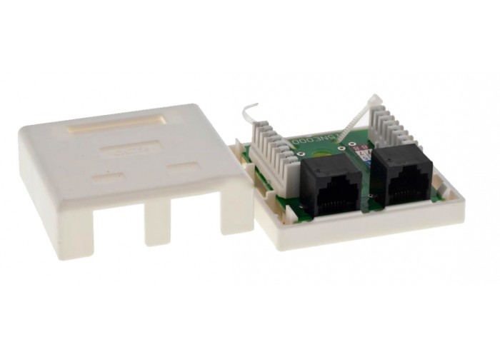 Розетка двопортова LogicPower LP2304 (LP-214) RJ-45 Cat.5e FTP