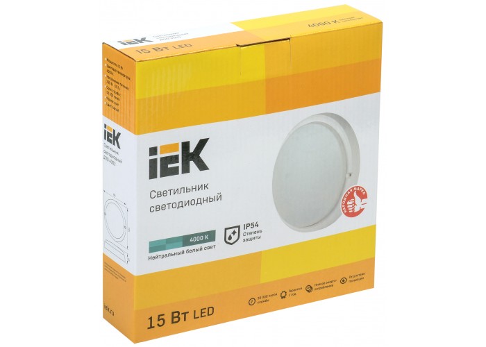 Світильник LED IEK ДПО 4003 (15Вт) IP54 4000K
