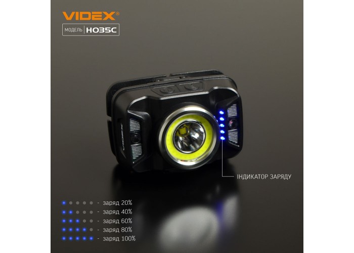 Світлодіодний налобний ліхтарик Videx 410Лм 5000K (VLF-H035C)
