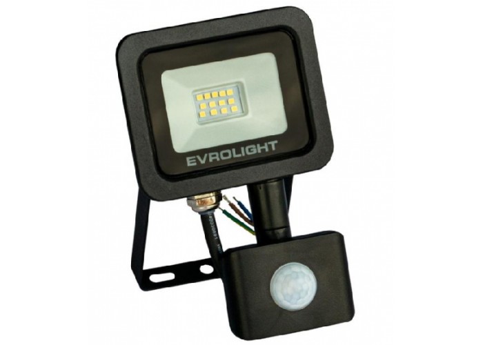 Світлодіодний прожектор Evrolight FM-01D-10 10Вт 6400К з датчиком руху (57039)