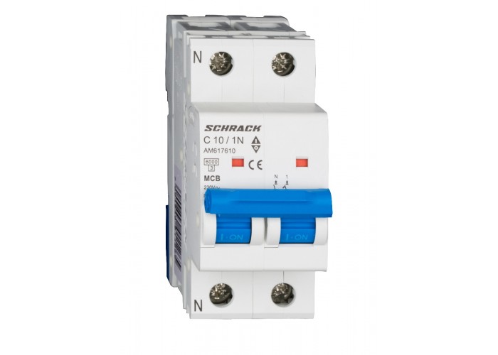 Автоматичний вимикач Schrack AM617610 6кА 10А 1P+N C