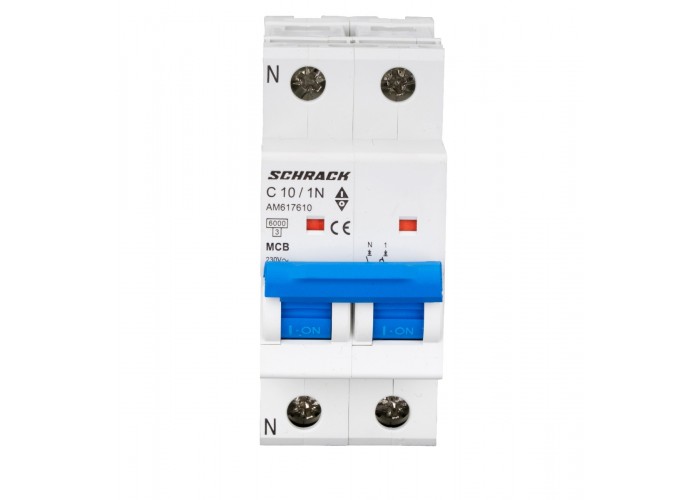 Автоматичний вимикач Schrack AM617610 6кА 10А 1P+N C