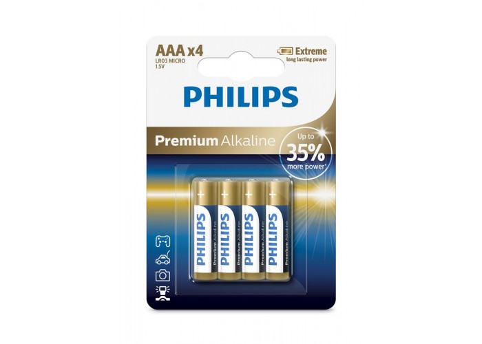 Батарейка Philips LR03M4B/10 Premium Alkaline AAA BLI 4