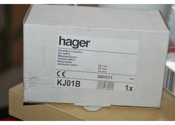 Блок розгалужувальний Hager 80A (вхід 1х16мм2; вихід 8х10мм2)