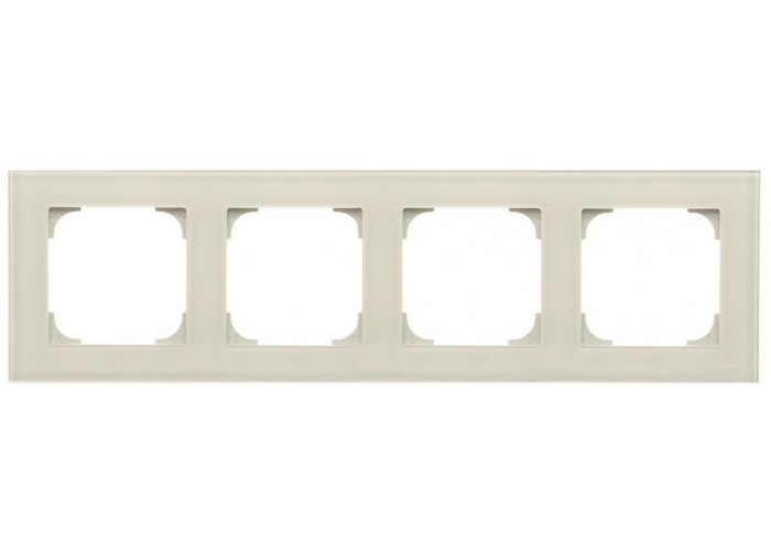 Чотиримісна рамка ABB Sky 2CLA857400A3001 8574 CB (біле скло)