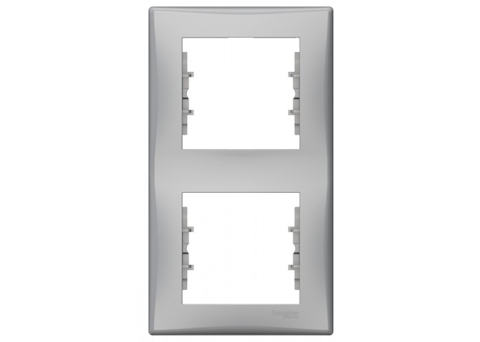 Двухпостовая вертикальная рамка Schneider Electric Sedna SDN5801160 (алюминий)