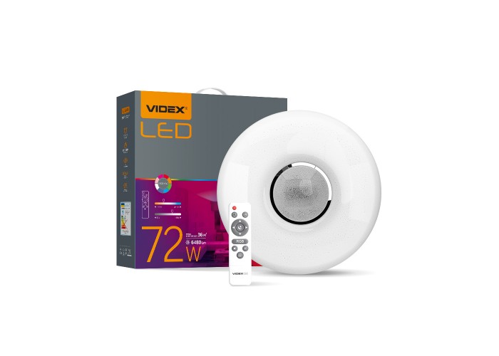 Функціональний круглий RGB LED світильник Videx Ring 72Вт 2800-6200K (VL-CLS1859-72RGB) білий