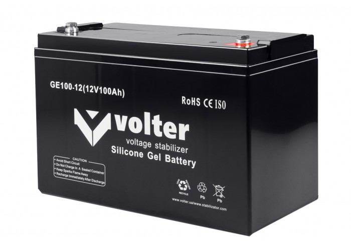 Гелевий акумулятор Volter GEL 12В Н (100Ач) 12В посилений