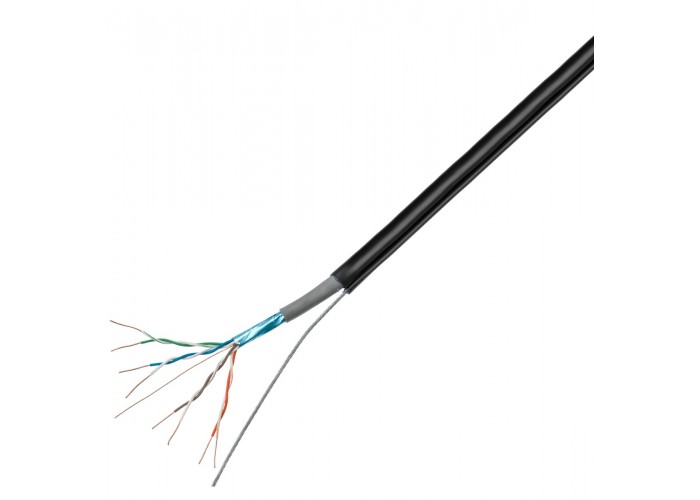 Кабель Logicpower Cat. 5e FTP 4x2x0.51мм CCA 305м із тросом 7x0,4мм
